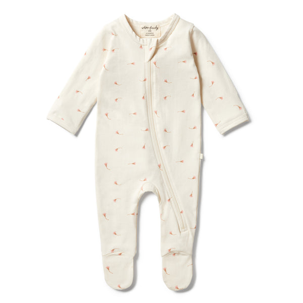 Wilson & Frenchy Organic Long Sleeve Zipsuit with Feet - Little Blossom